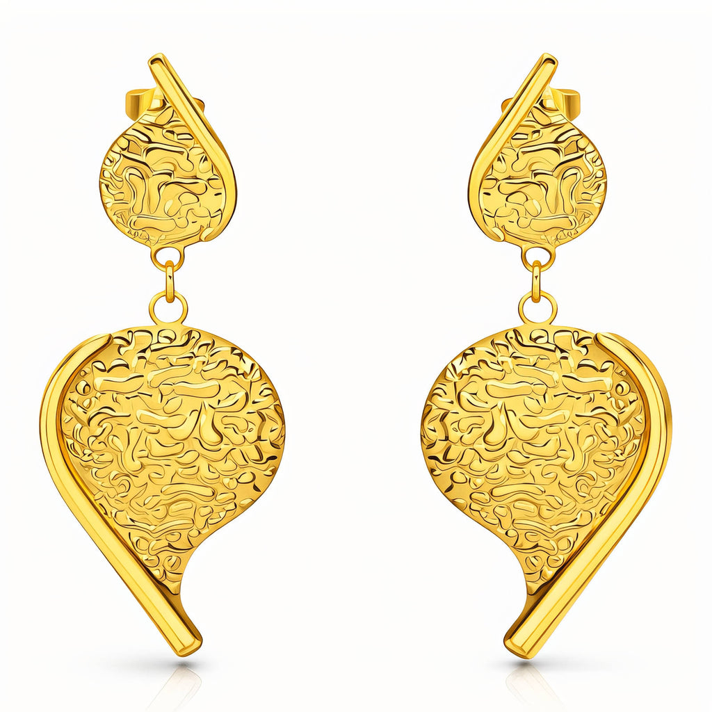 Earrings, 18K Gold Plated Steel