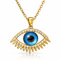 Evil Eye Necklace, 18K Gold Plated Steel