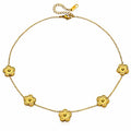 Flower Meadow Necklace, 18K Gold Plated Steel