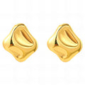 Earrings, 18K Gold Plated Steel