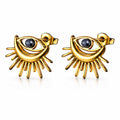 Evil Eyes Earrings, 18K Gold Plated Steel