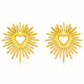 Hearts Earrings, 18K Gold Plated Steel