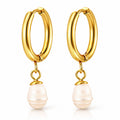 Earrings, 18K Gold Plated Steel