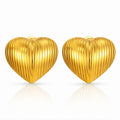 Heart Earrings, 18K Gold Plated Steel