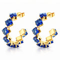 Earrings, 18K Gold Plated Steel