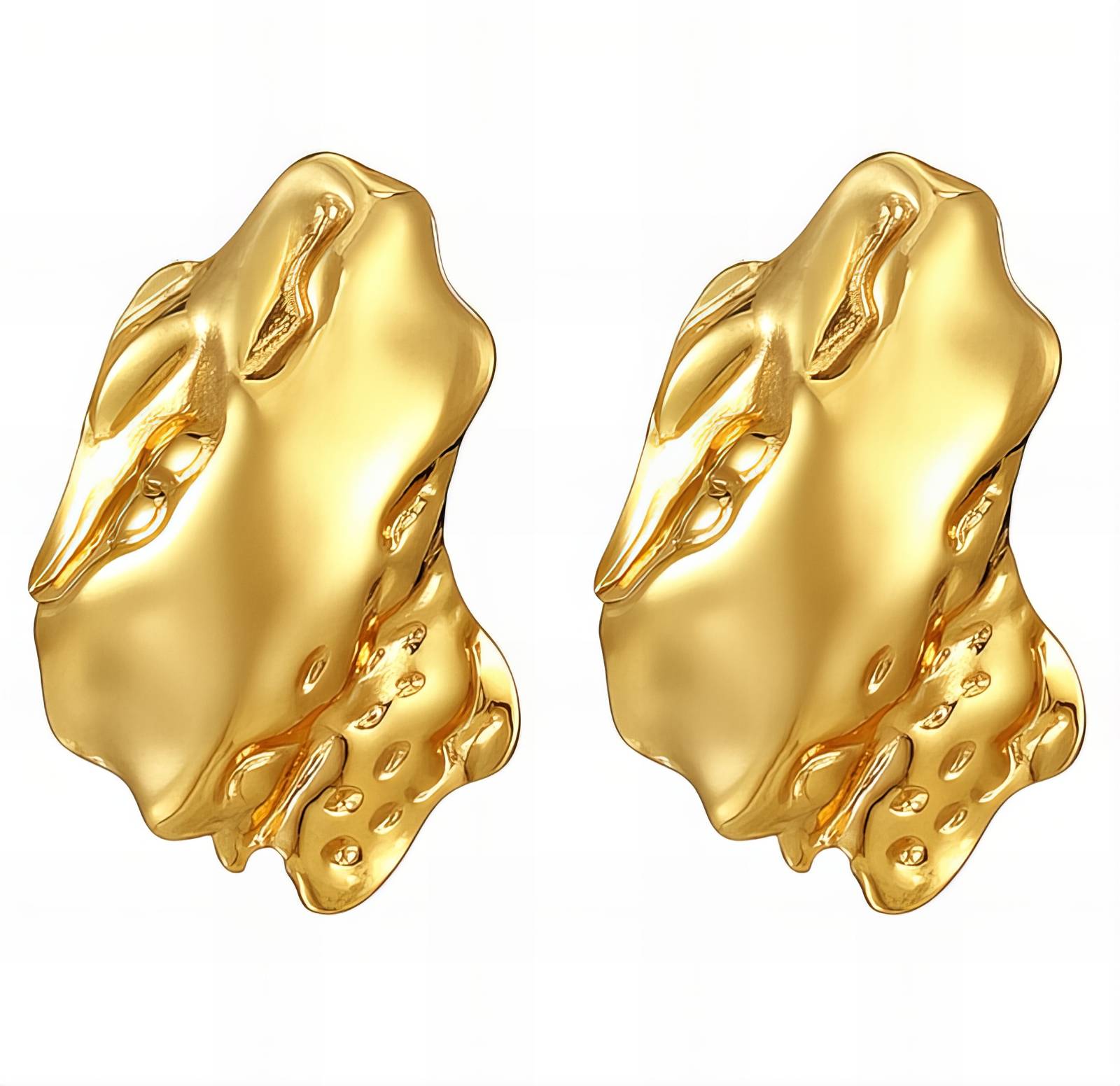 Earrings, 18K Gold Plated Steel