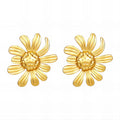 Flowers Earrings, 18K Gold Plated Steel