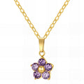 Flower Necklace, 18K Gold Plated Steel
