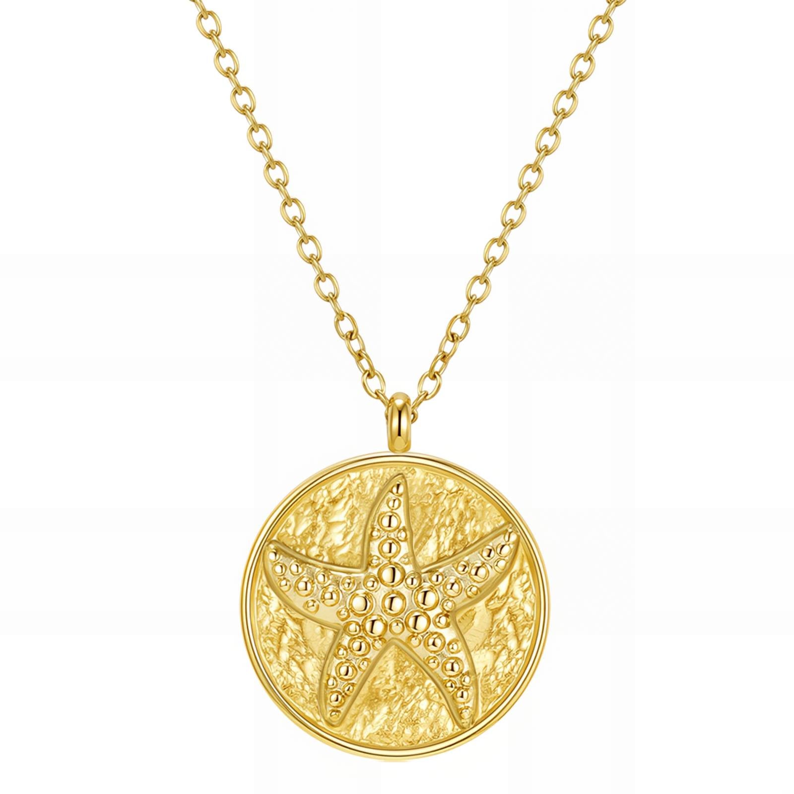Starfish Necklace, 18K Gold Plated Steel