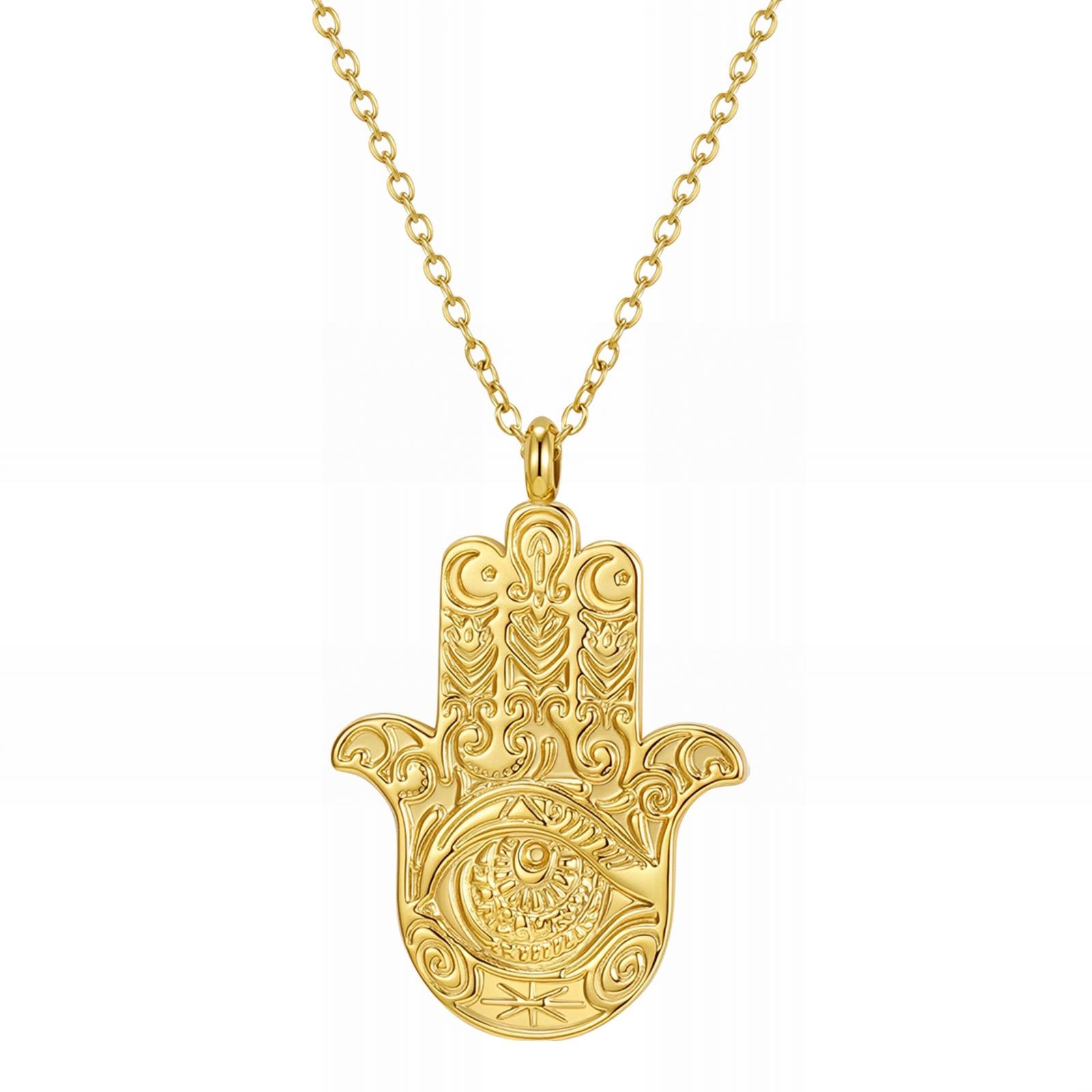 evil eye Necklace, 18K Gold Plated Steel