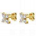 Flowers Earrings, 18K Gold Plated Steel