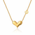 Heart Necklace, 18K Gold Plated Steel