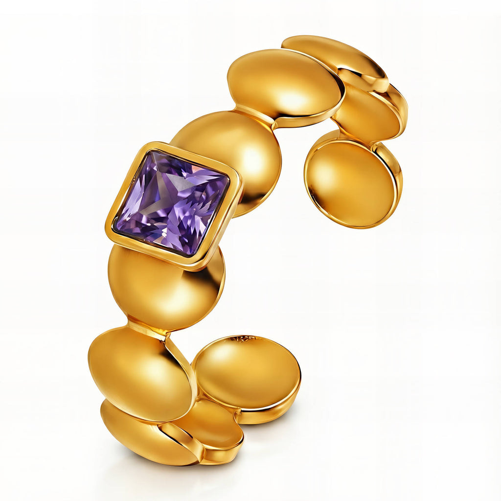 Ring, 18K Gold Plated Steel