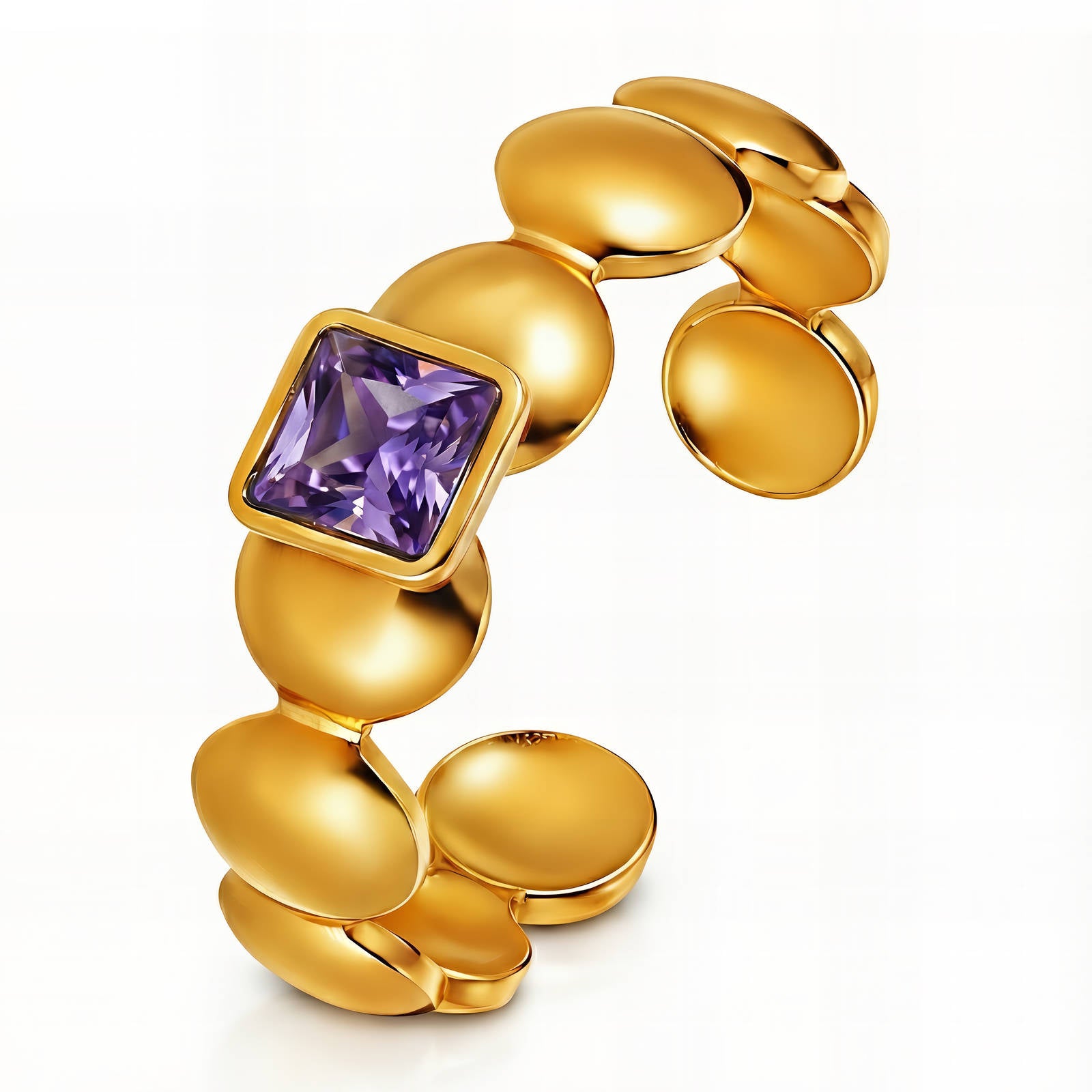 Ring, 18K Gold Plated Steel