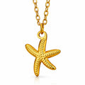 Starfish Necklace, 18K Gold Plated Steel