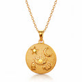 Evil Eye Necklace, 18K Gold Plated Steel