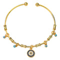 Evil Eyes Bracelet, 18K Gold Plated Steel
