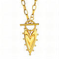 Heart Necklace, 18K Gold Plated Steel