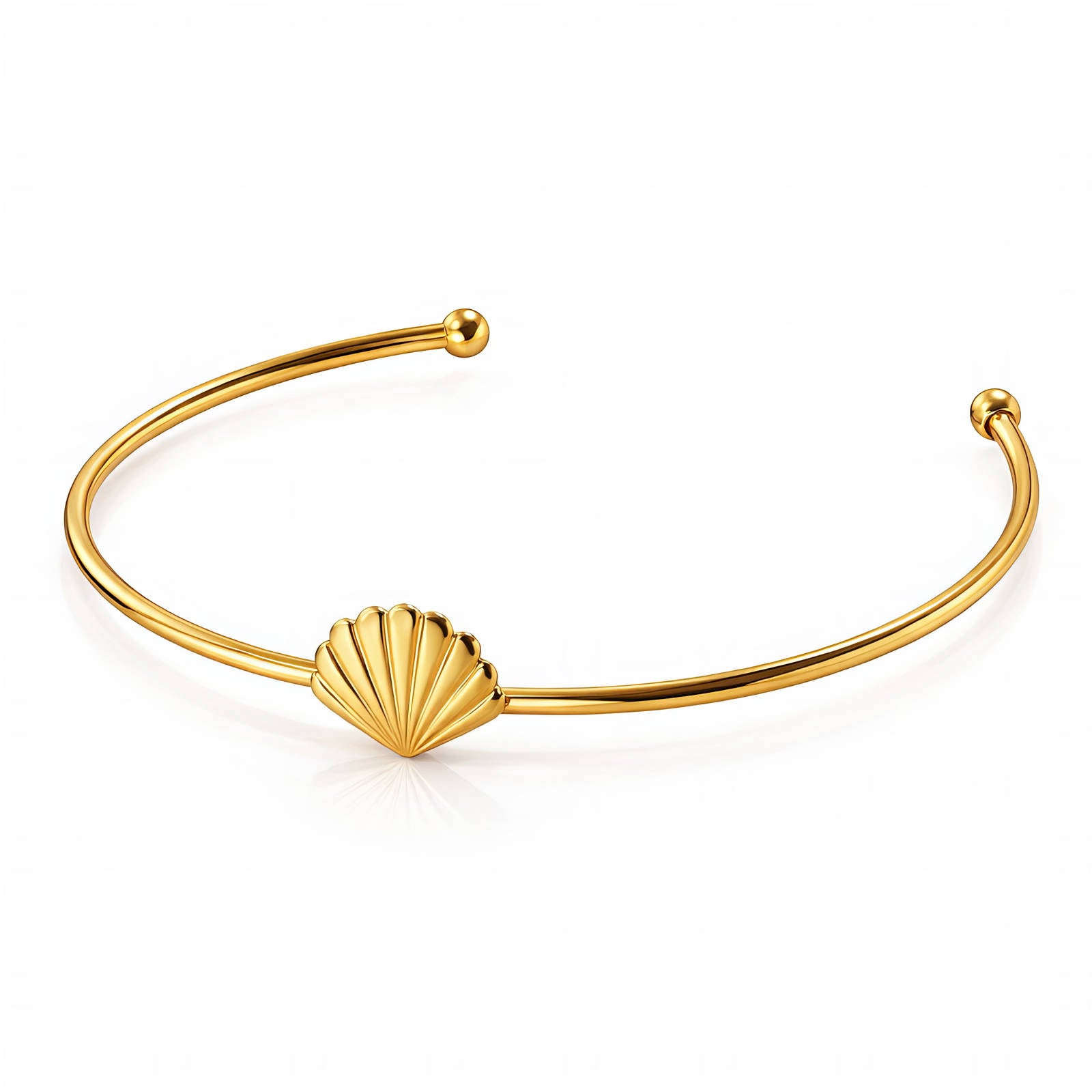 Seashell Bracelet, 18K Gold Plated Steel