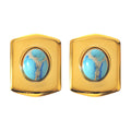 Earrings, 18K Gold Plated Steel