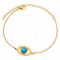 Evil Eye Bracelet, 18K Gold Plated Steel