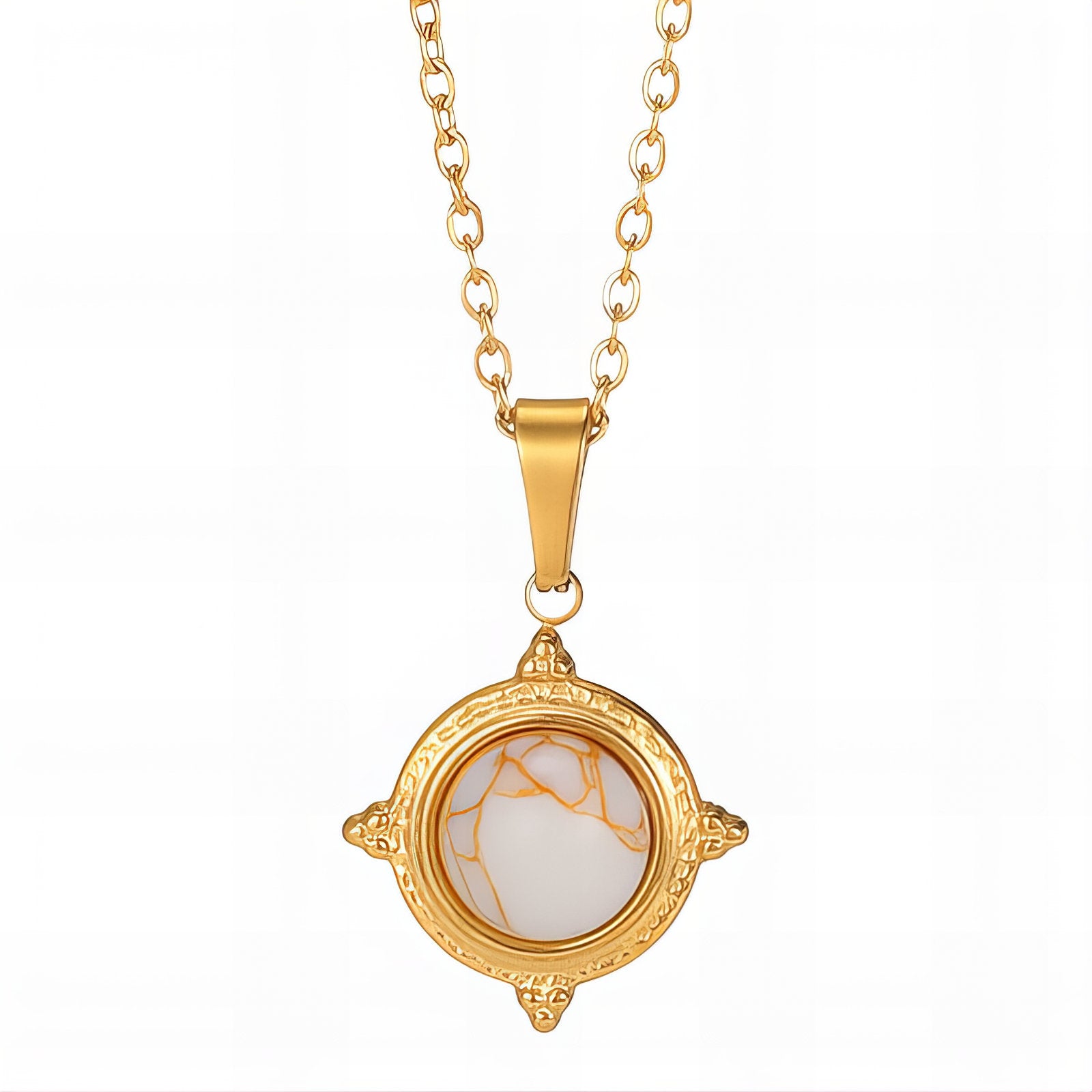 Necklace, 18K Gold Plated Steel