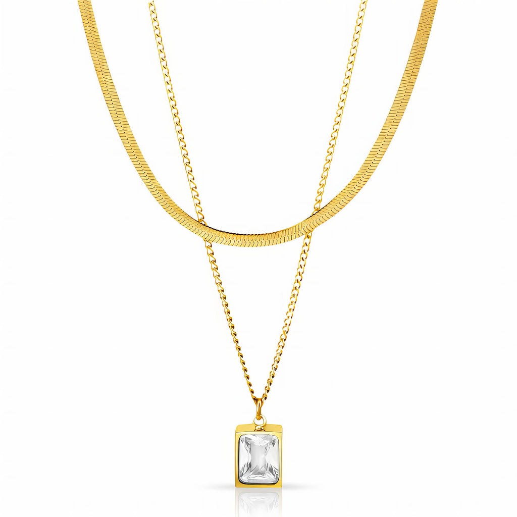 Necklace, 18K Gold Plated Steel