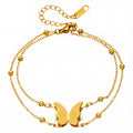 Butterfly Bracelet, 18K Gold Plated Steel