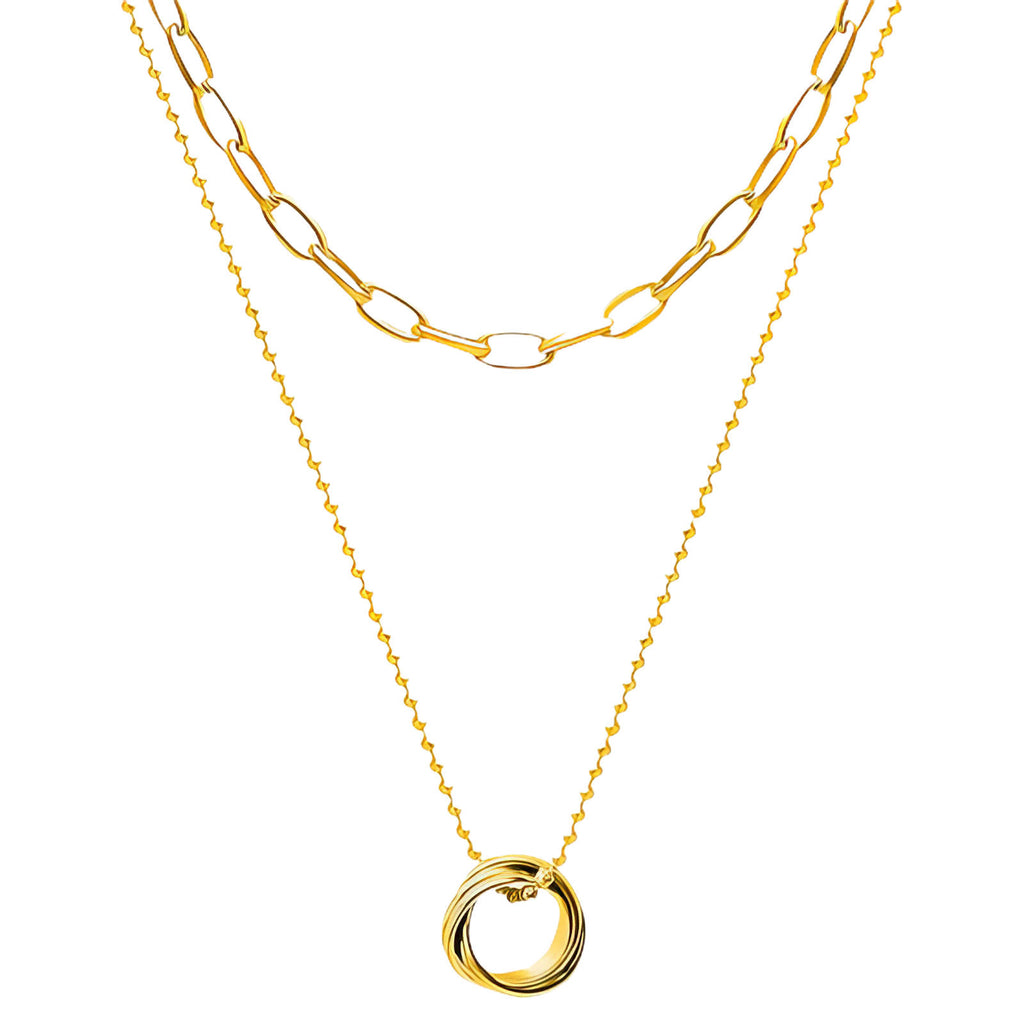 Necklace, 18K Gold Plated Steel