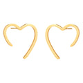 Hearts Earrings, 18K Gold Plated Steel