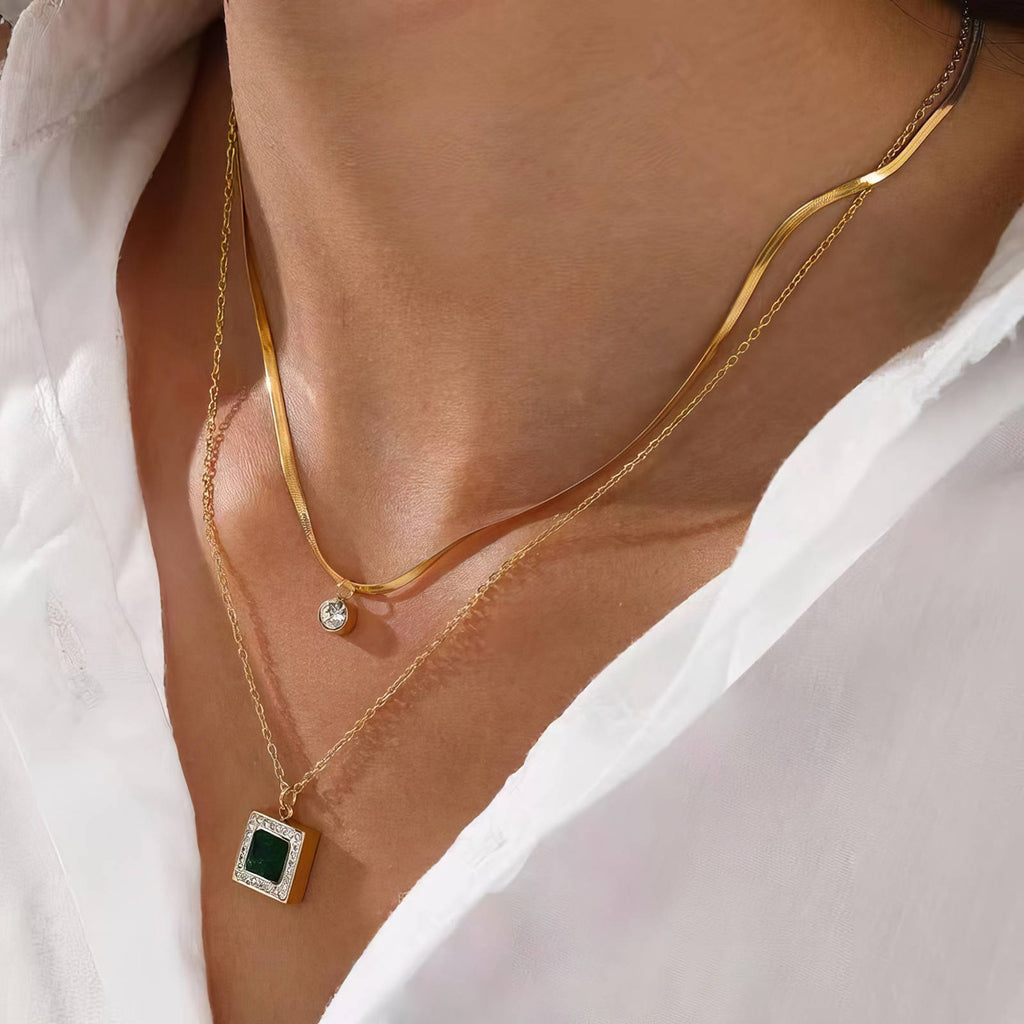 Necklace, 18K Gold Plated Steel