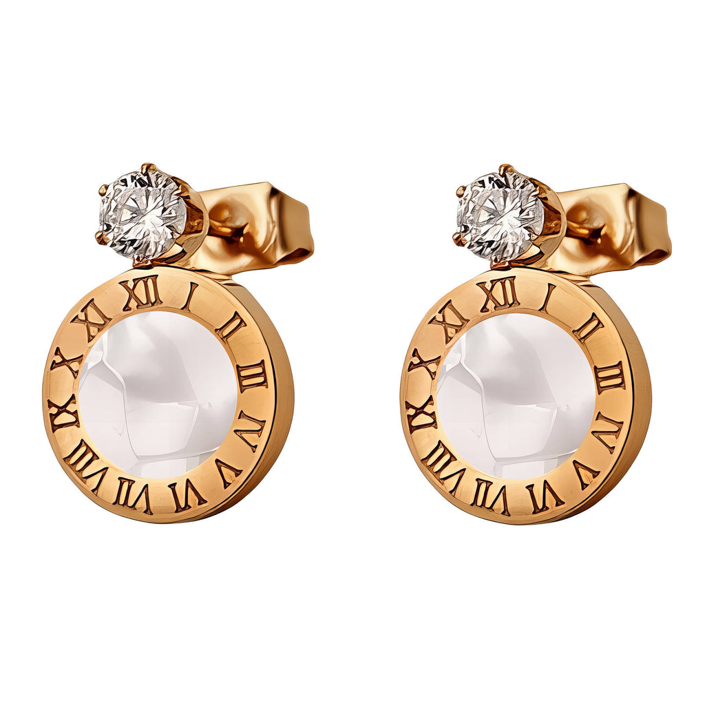 Earrings, 18K Gold Plated Steel