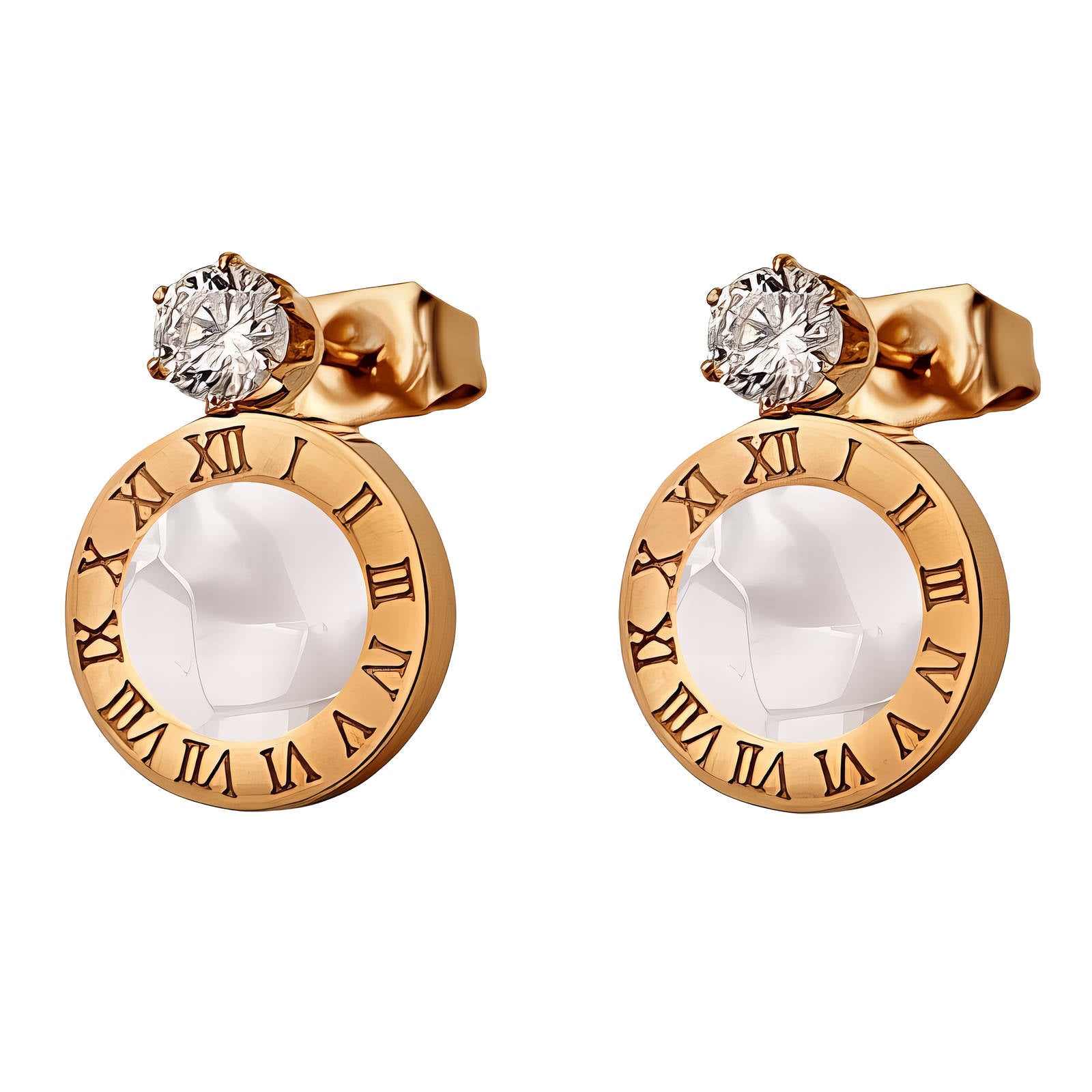 Earrings, 18K Gold Plated Steel