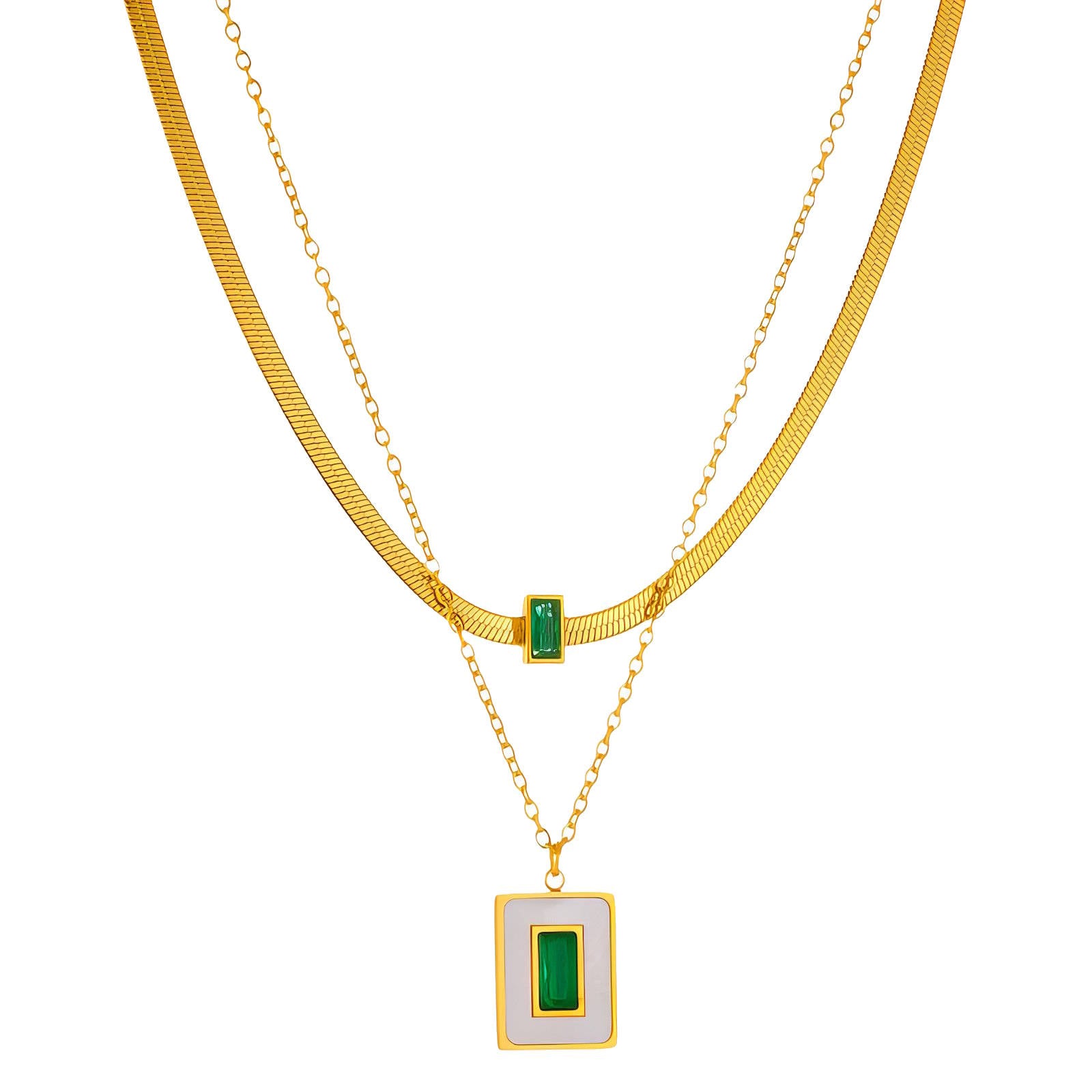 Necklace, 18K Gold Plated Steel
