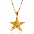 Starfish Necklace, 18K Gold Plated Steel