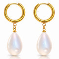 Earrings, 18K Gold Plated Steel