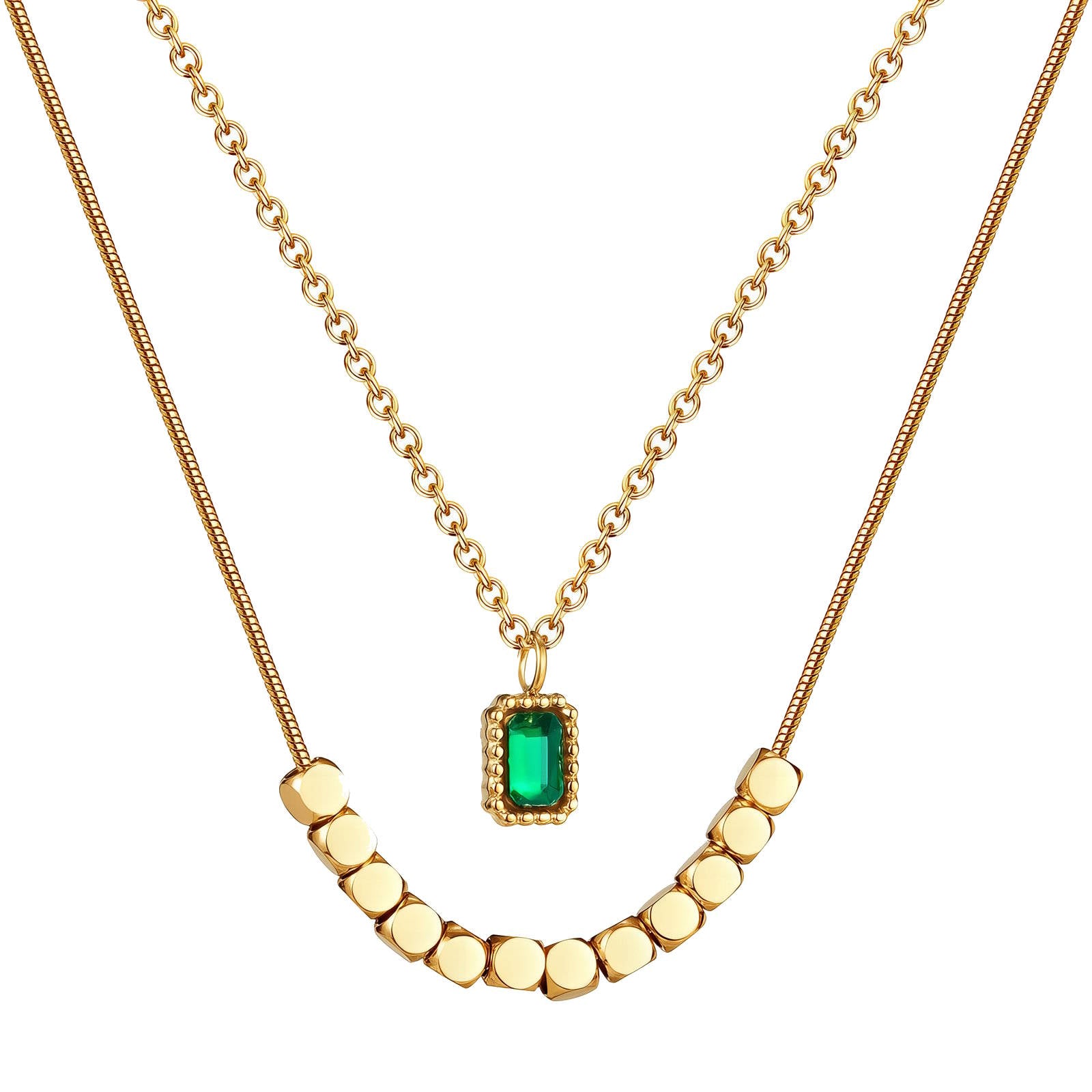 Necklace, 18K Gold Plated Steel