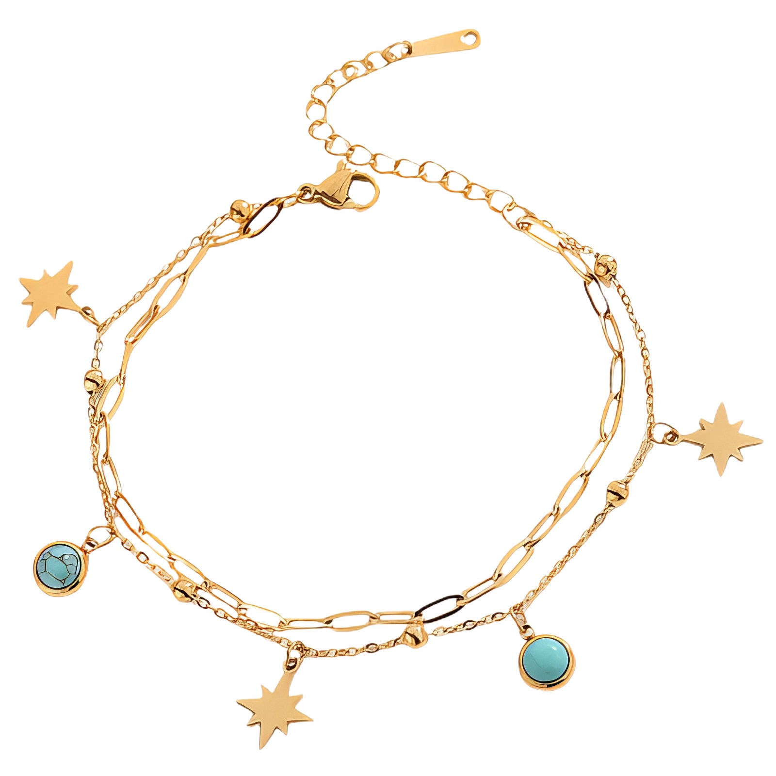 Stars Bracelet, 18K Gold Plated Steel