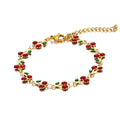 Cherry Bracelet, 18K Gold Plated Steel