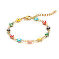 Evil Eyes Bracelet, 18K Gold Plated Steel