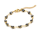 Evil Eyes Bracelet, 18K Gold Plated Steel
