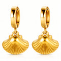 Seashells Earrings, 18K Gold Plated Steel