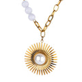 Flower Necklace, 18K Gold Plated Steel