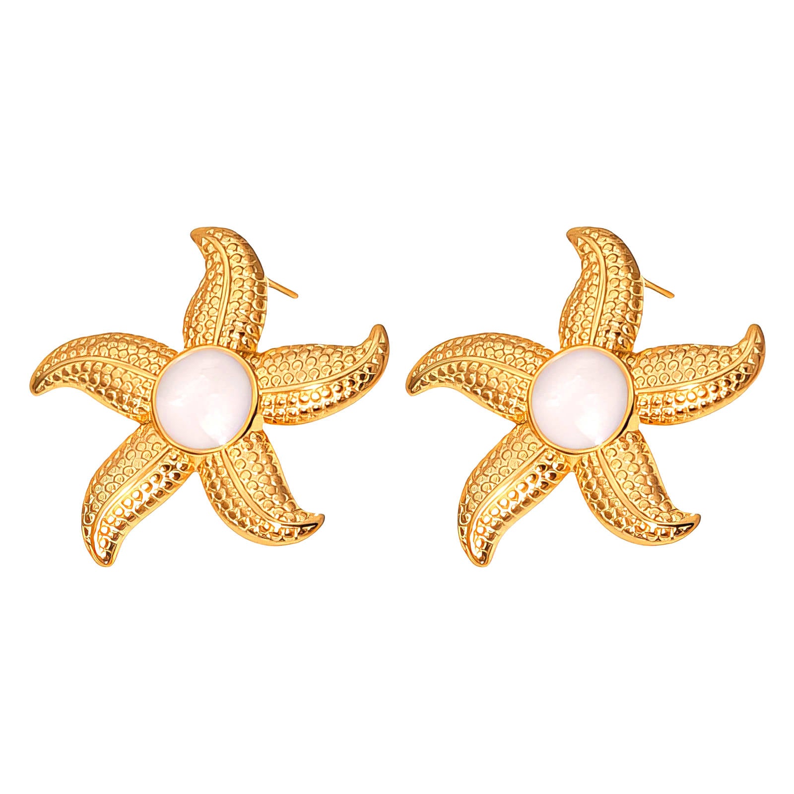 Stars Earrings, 18K Gold Plated Steel