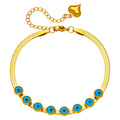 Evil Eyes Bracelet, 18K Gold Plated Steel