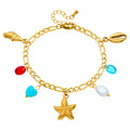 Starfish Bracelet, 18K Gold Plated Steel