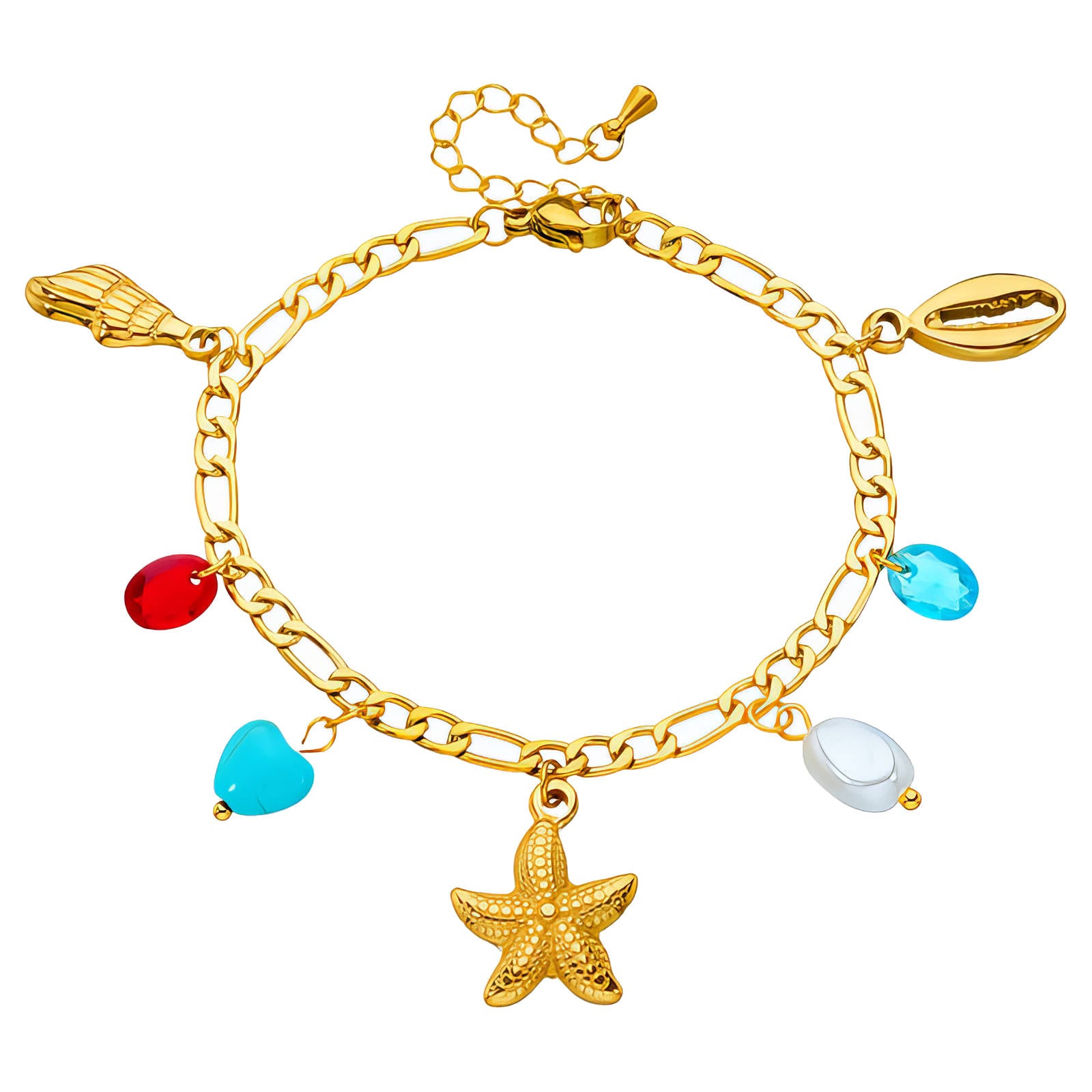 Starfish Bracelet, 18K Gold Plated Steel