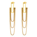 Earrings, 18K Gold Plated Steel