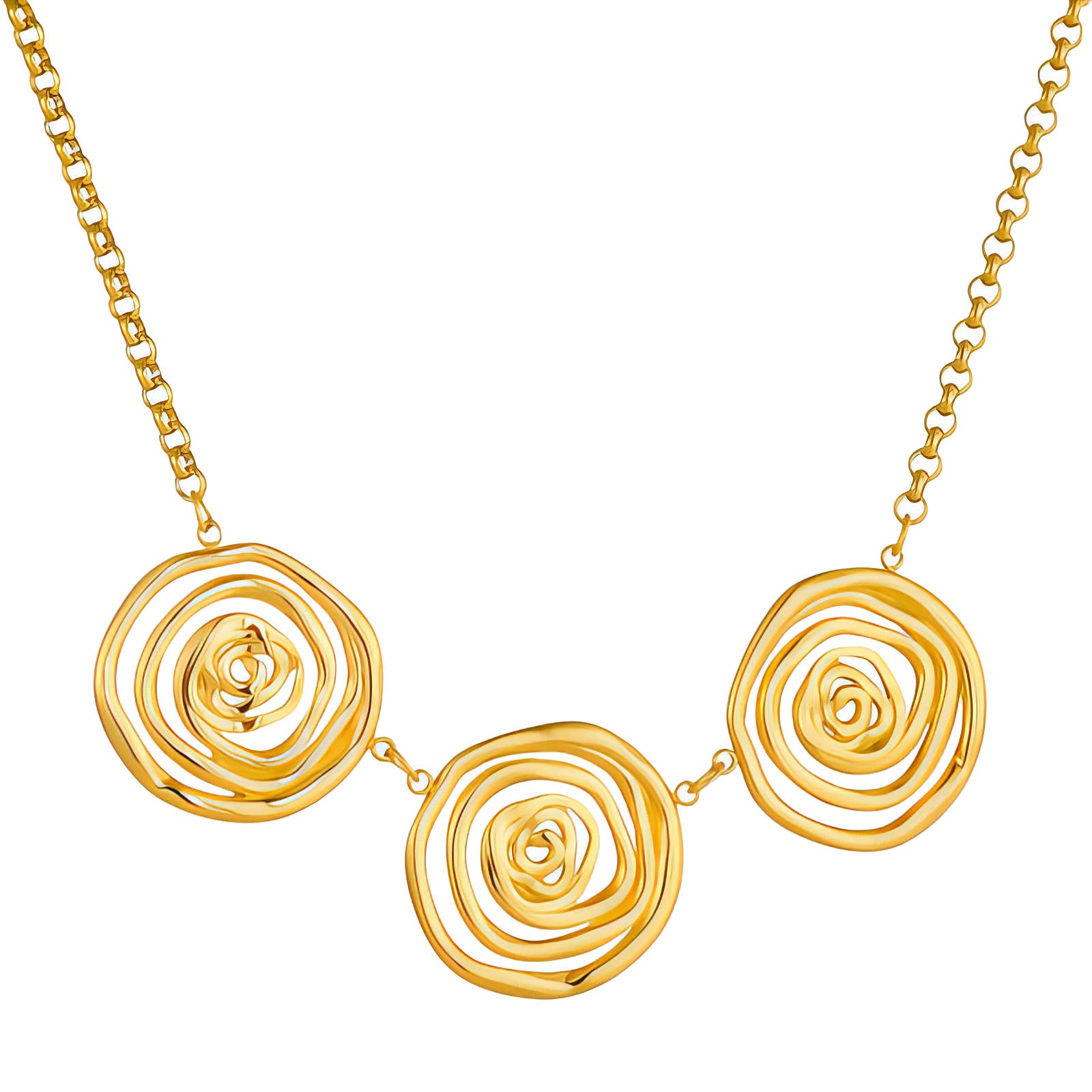 Necklace, 18K Gold Plated Steel