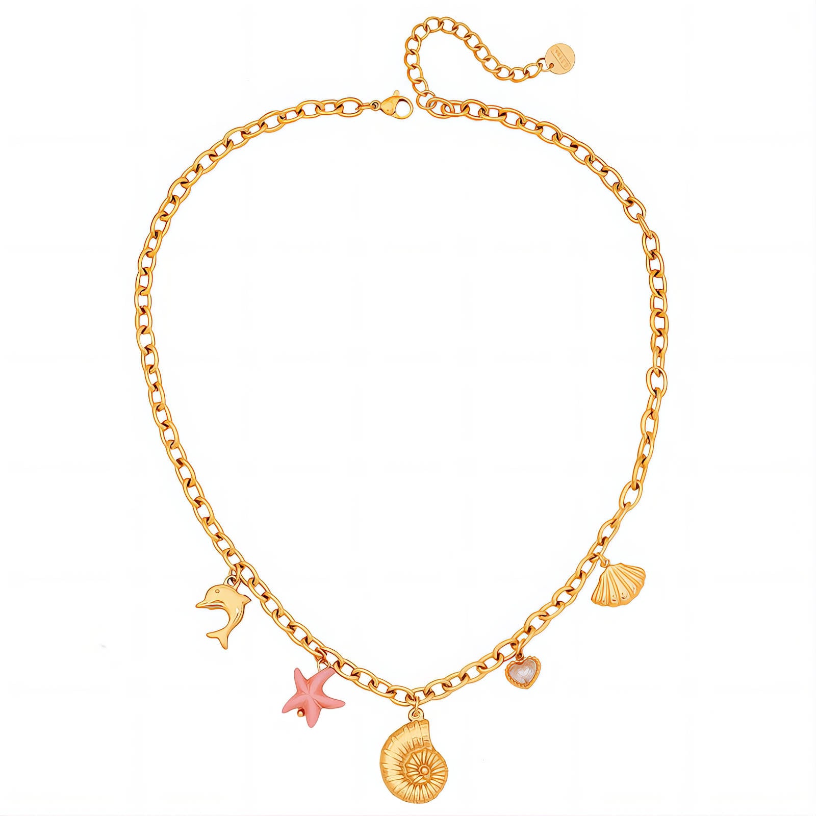 Seashell Necklace, 18K Gold Plated Steel